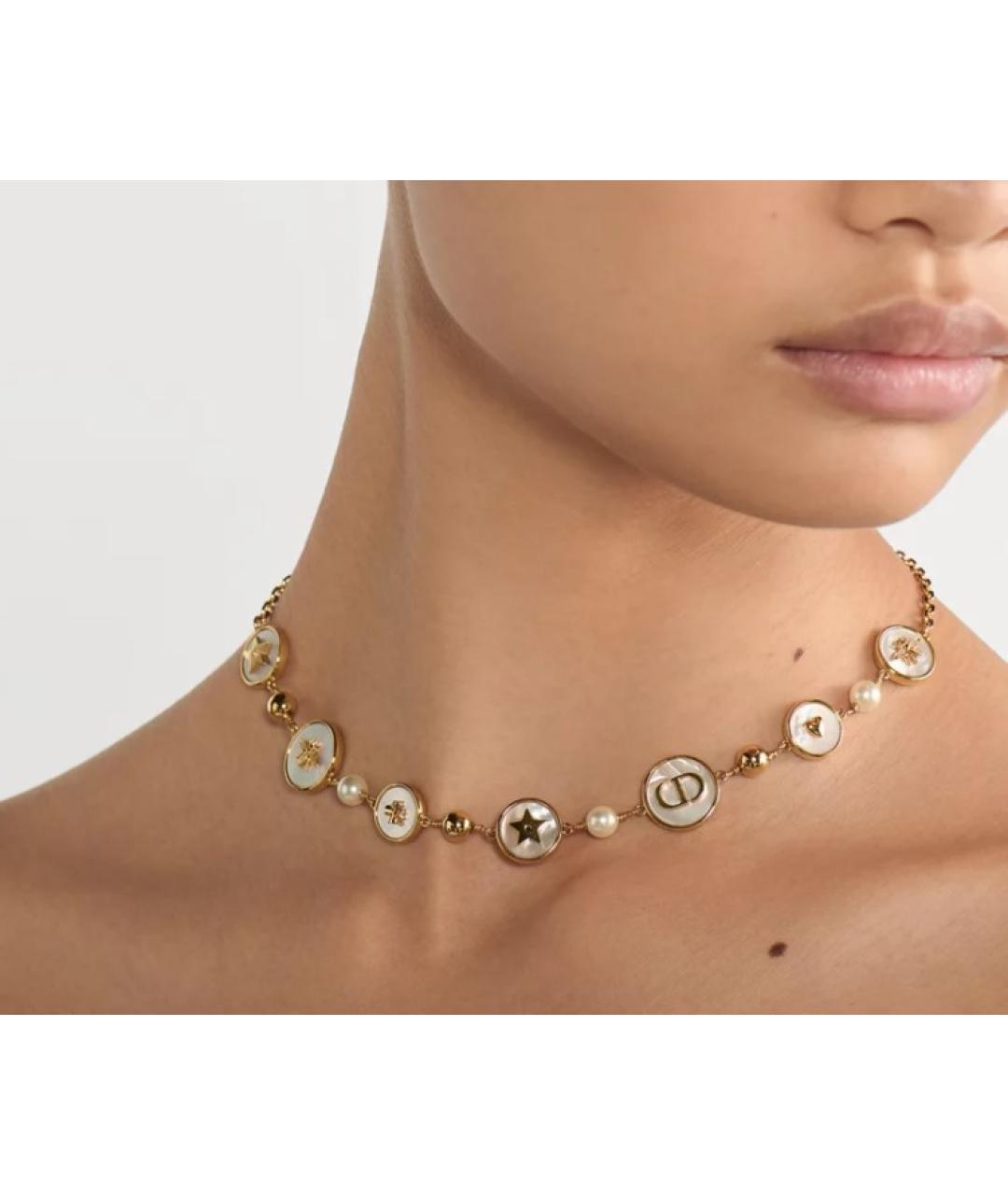 CHRISTIAN DIOR Золотое металлическое колье, фото 2