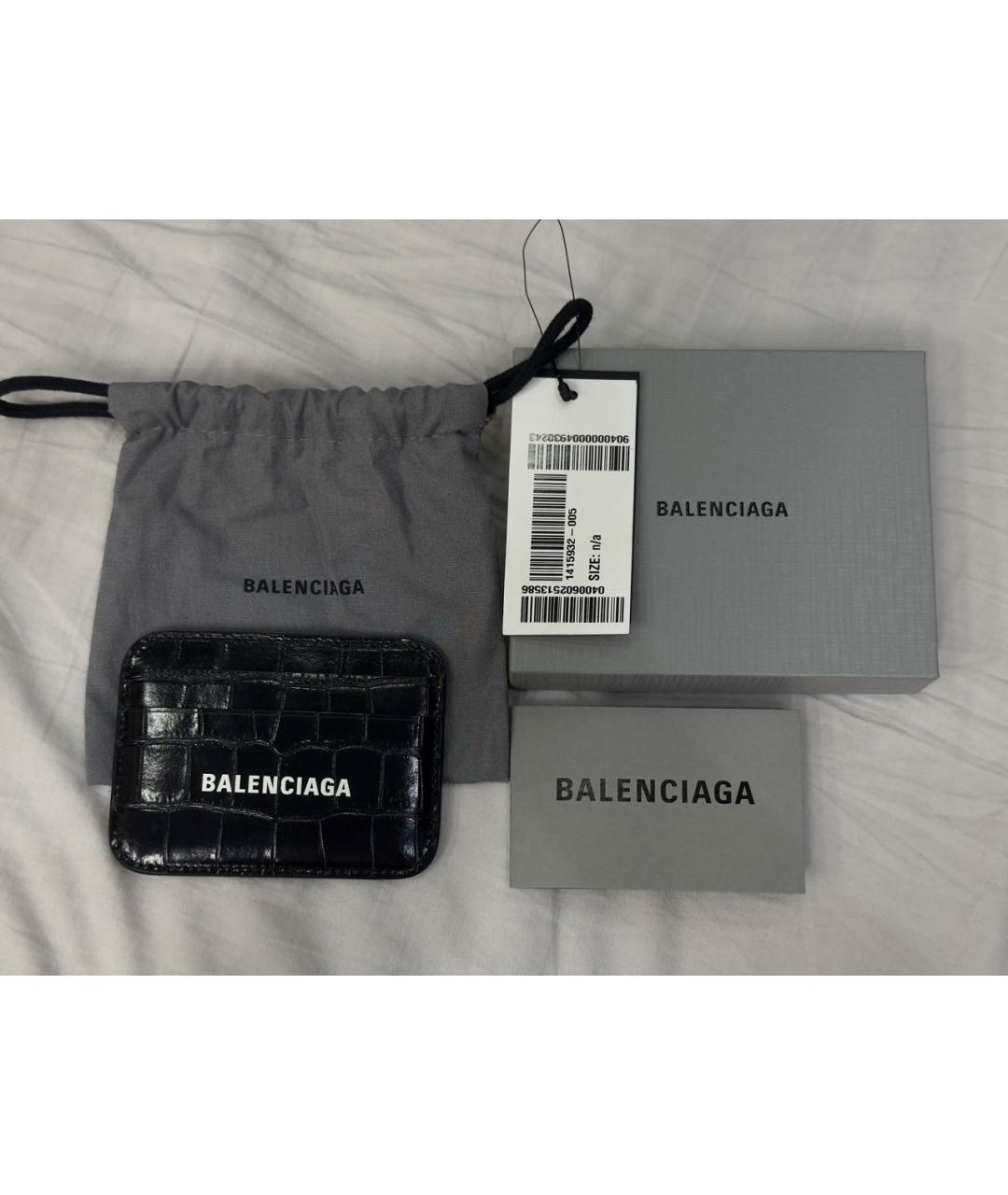 BALENCIAGA Черный кардхолдер из лакированной кожи, фото 4