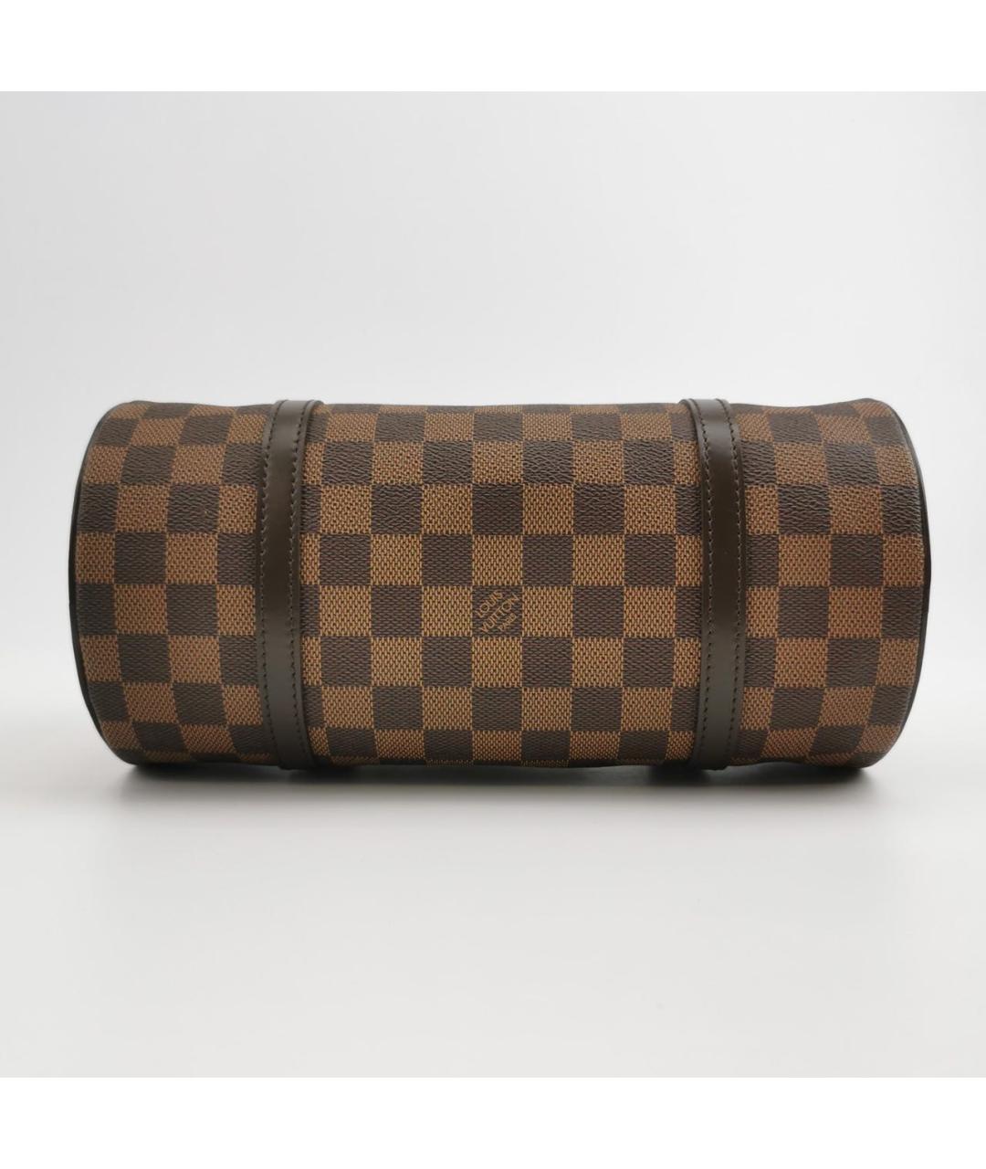 LOUIS VUITTON Коричневая кожаная сумка с короткими ручками, фото 5