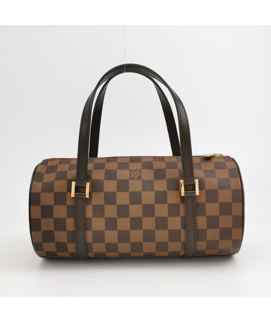 LOUIS VUITTON Коричневая кожаная сумка с короткими ручками, фото 4