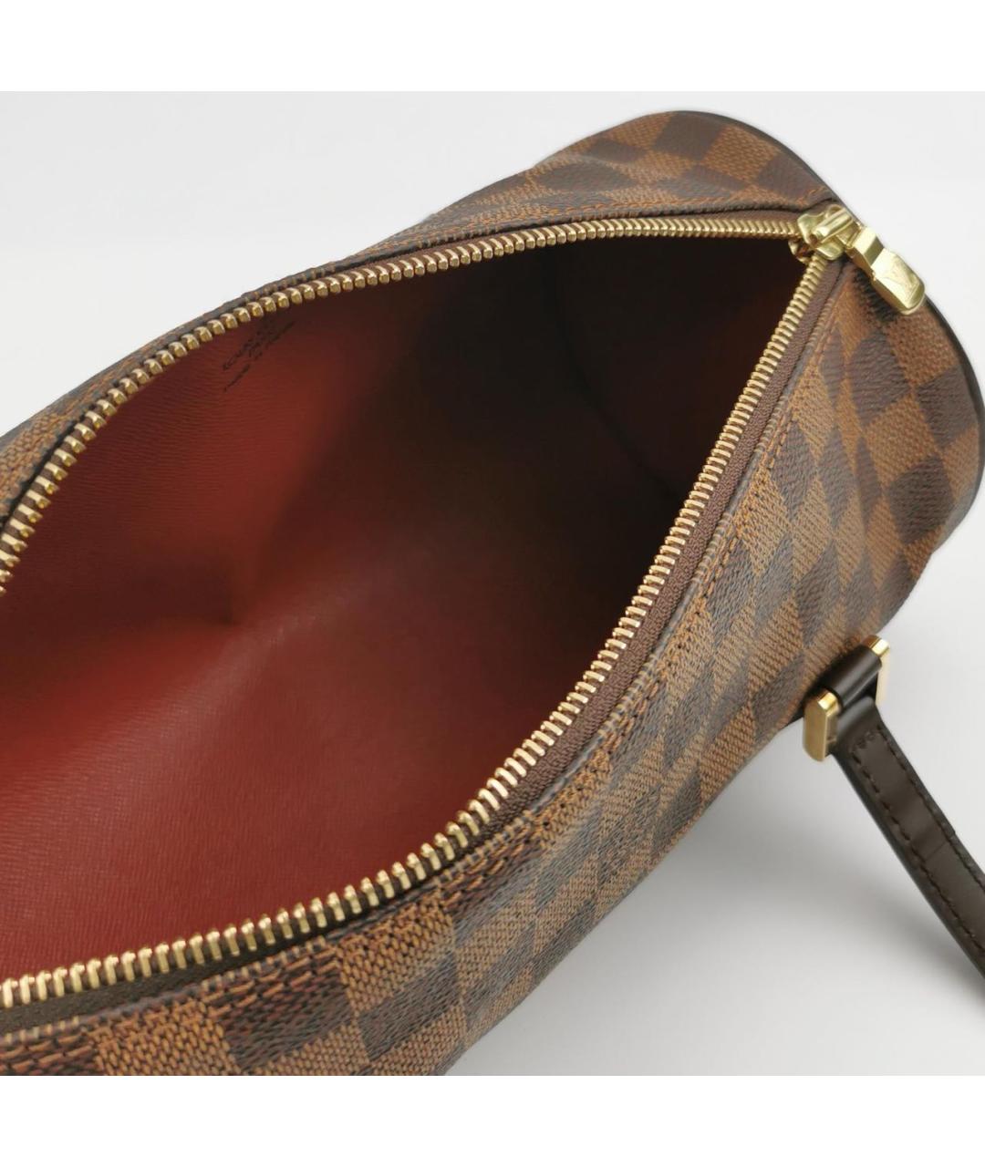 LOUIS VUITTON Коричневая кожаная сумка с короткими ручками, фото 6