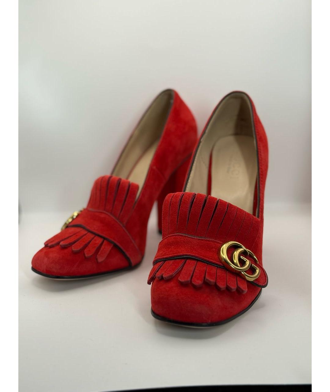 GUCCI Красные замшевые туфли, фото 2