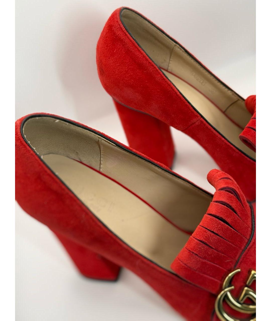 GUCCI Красные замшевые туфли, фото 3