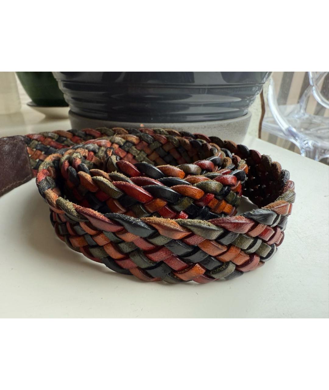 DOLCE&GABBANA Коричневый кожаный ремень, фото 4