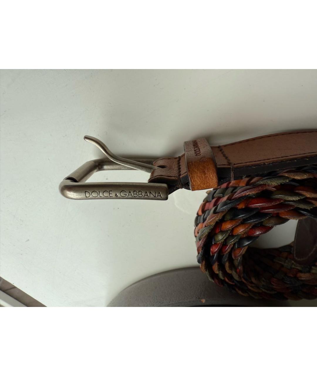 DOLCE&GABBANA Коричневый кожаный ремень, фото 2