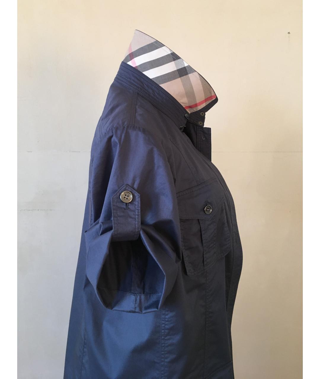 BURBERRY Синее хлопко-эластановое повседневное платье, фото 5