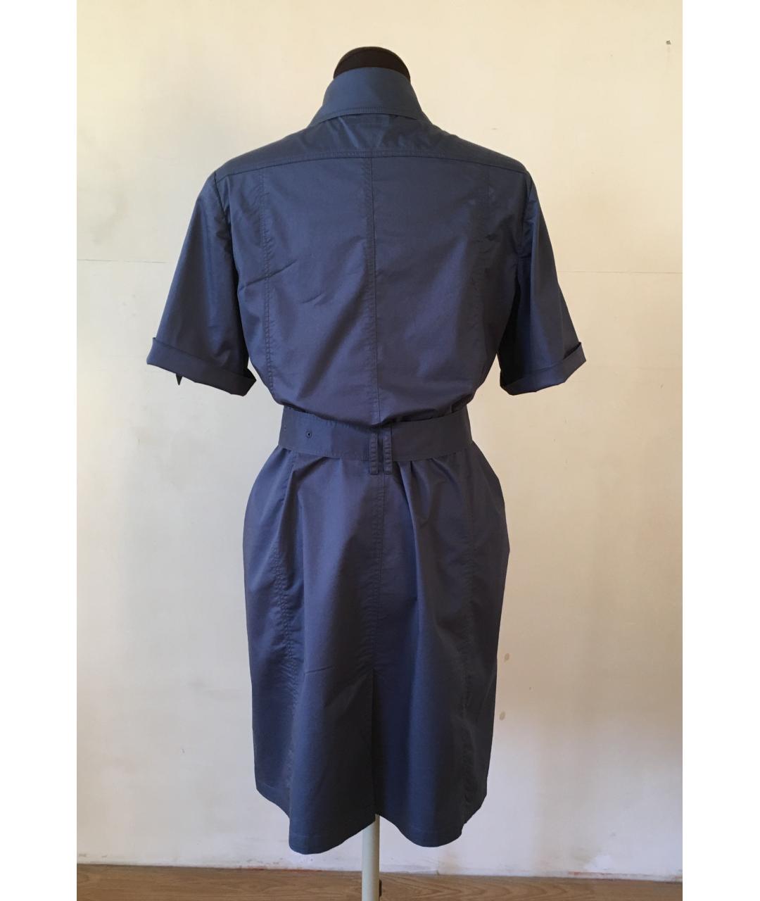 BURBERRY Синее хлопко-эластановое повседневное платье, фото 2