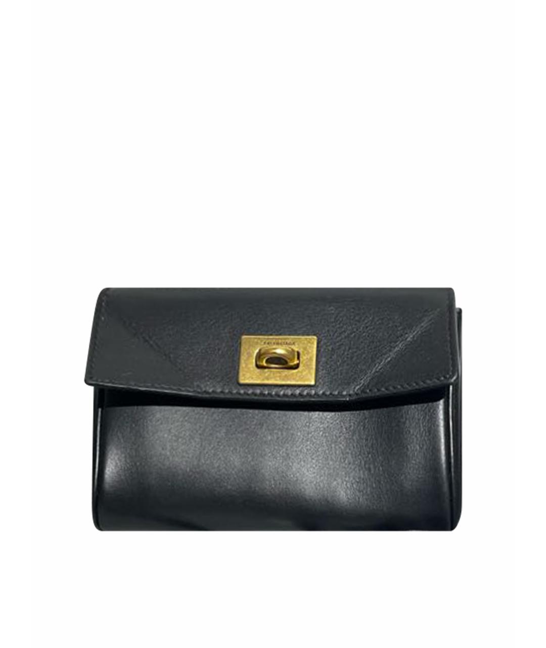BALENCIAGA Черный кожаный кошелек, фото 1