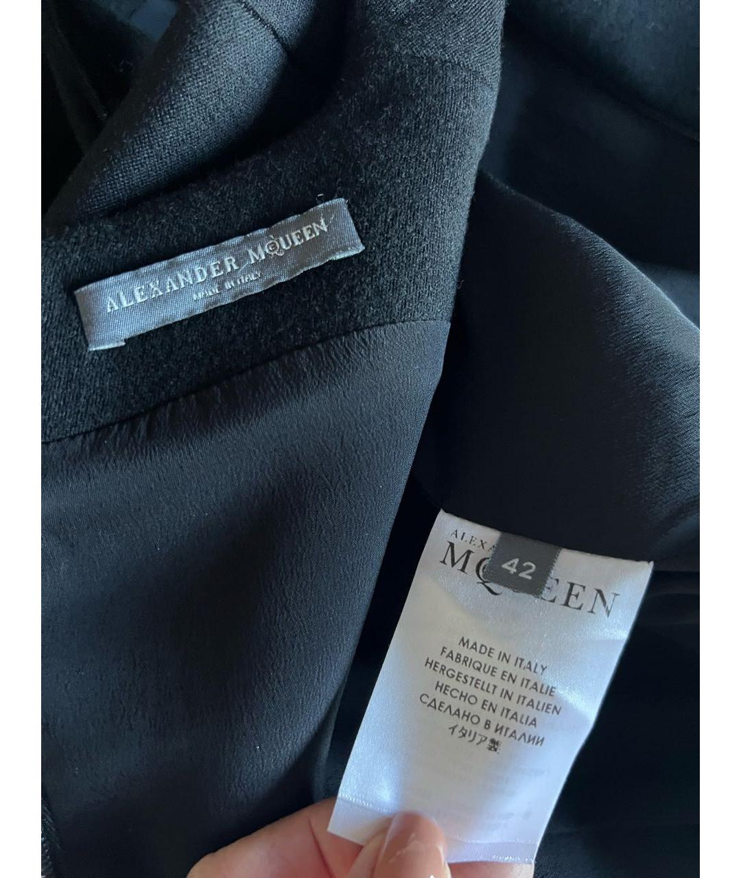 ALEXANDER MCQUEEN Черное шерстяное коктейльное платье, фото 5