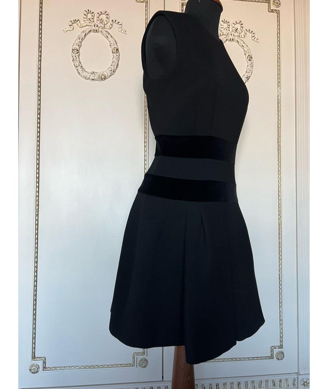 ALEXANDER MCQUEEN Черное шерстяное коктейльное платье, фото 4