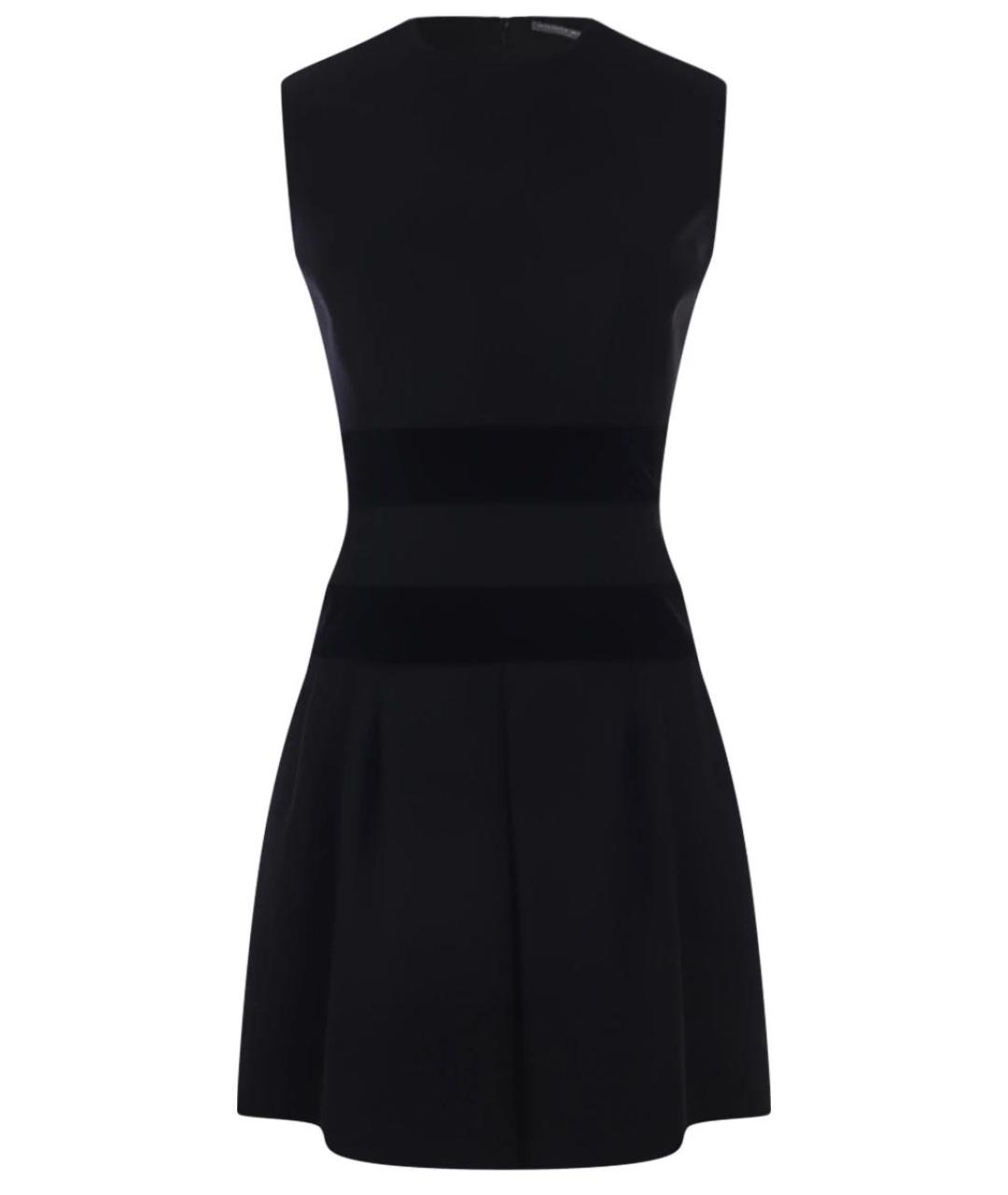 ALEXANDER MCQUEEN Черное шерстяное коктейльное платье, фото 1