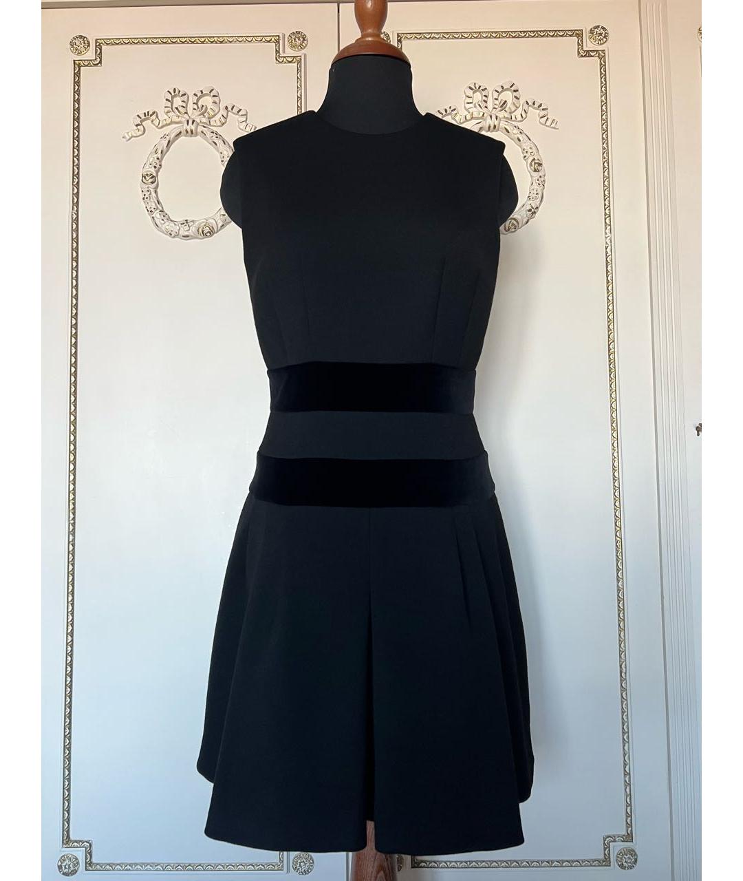 ALEXANDER MCQUEEN Черное шерстяное коктейльное платье, фото 3