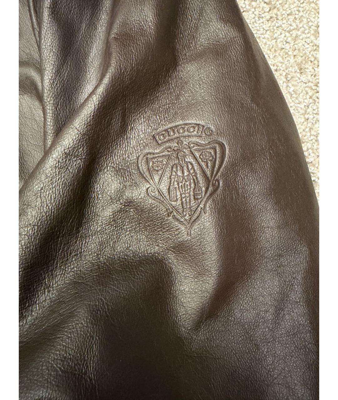 GUCCI Коричневая кожаная куртка, фото 6