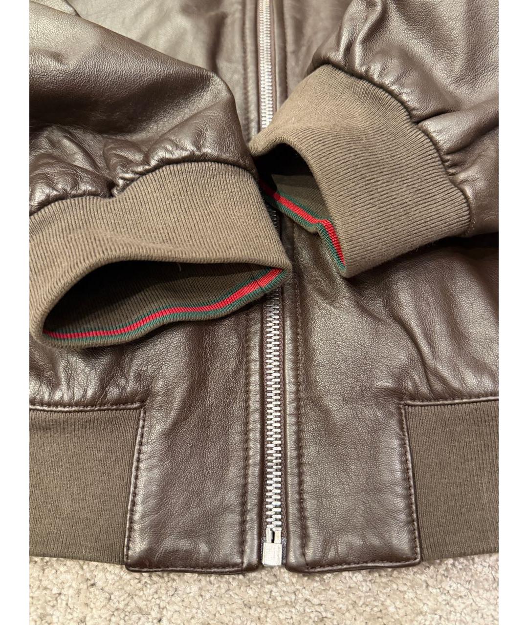 GUCCI Коричневая кожаная куртка, фото 7