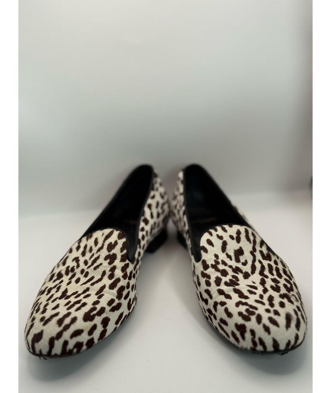 SAINT LAURENT Бежевые кожаные лоферы, фото 2