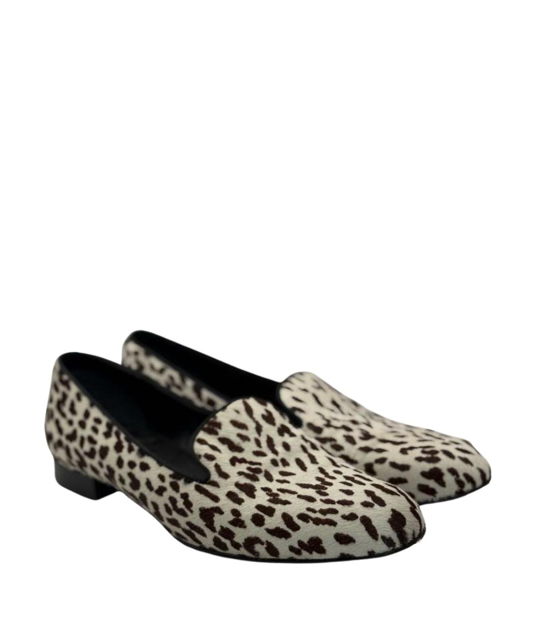 SAINT LAURENT Бежевые кожаные лоферы, фото 1