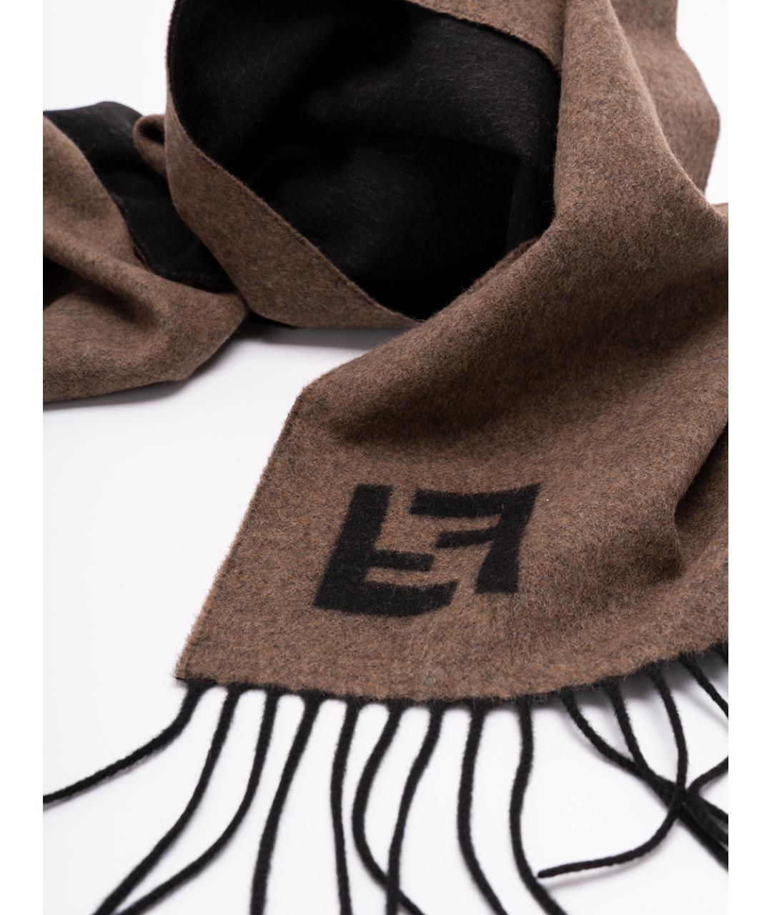 FENDI Коричневый шерстяной шарф, фото 3