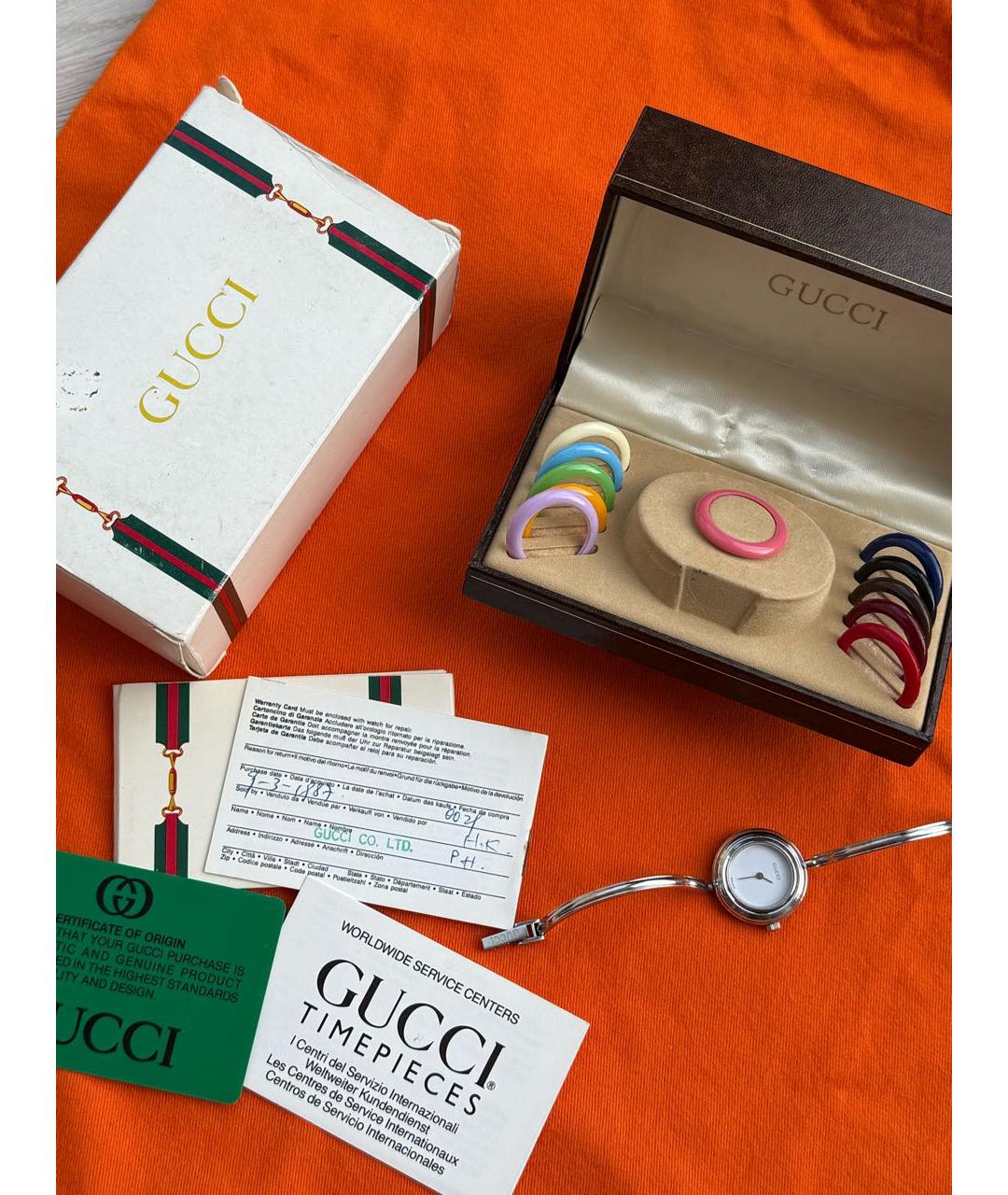 GUCCI Серебряные пластиковые часы, фото 4