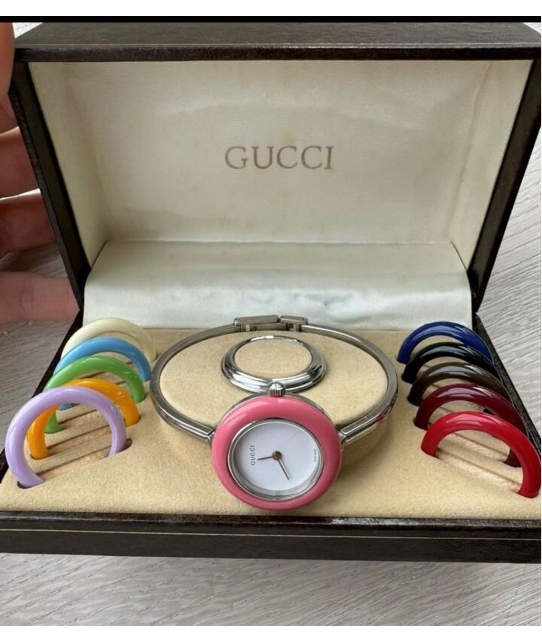 GUCCI Серебряные пластиковые часы, фото 8