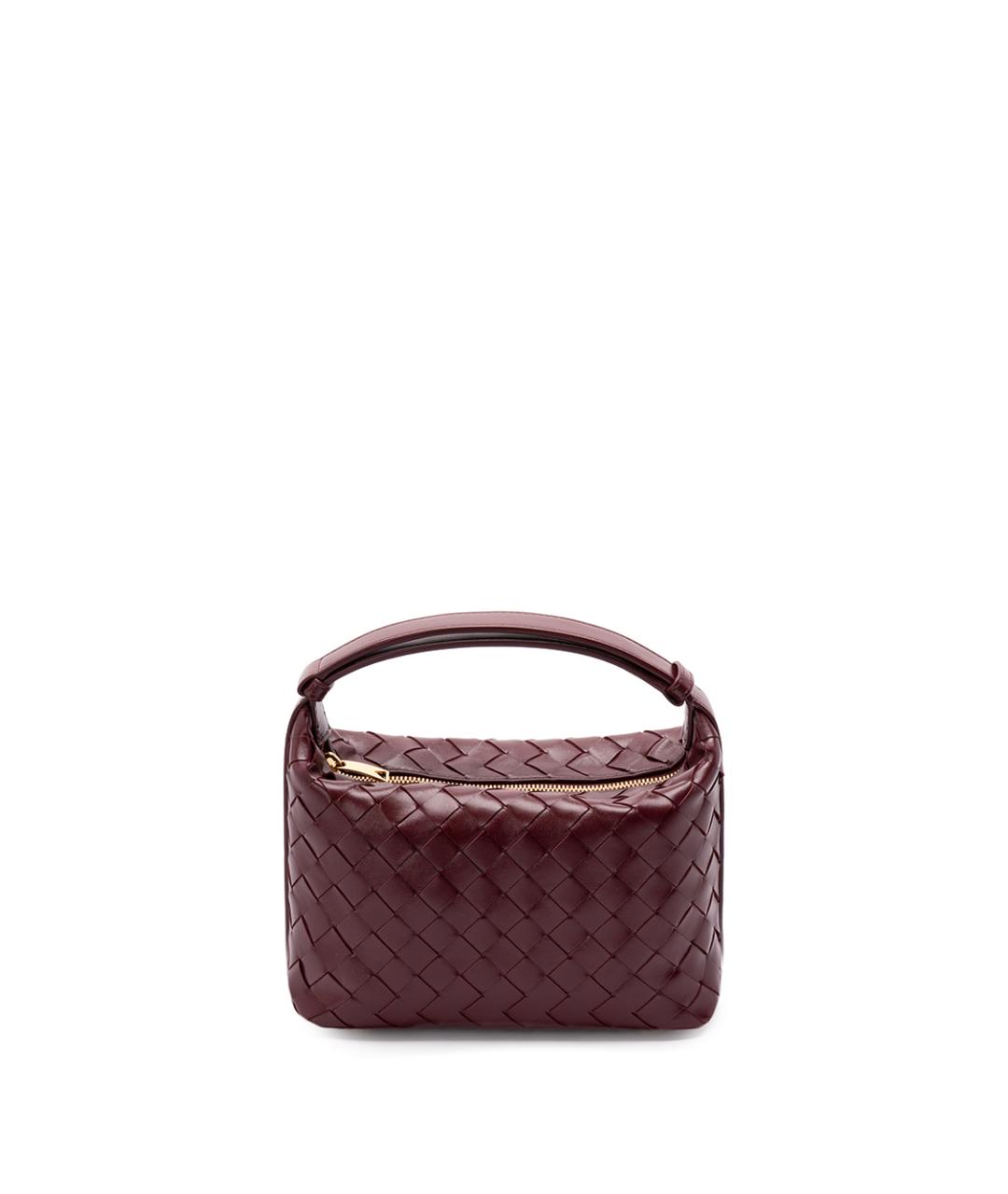 BOTTEGA VENETA Бордовая кожаная сумка с короткими ручками, фото 1