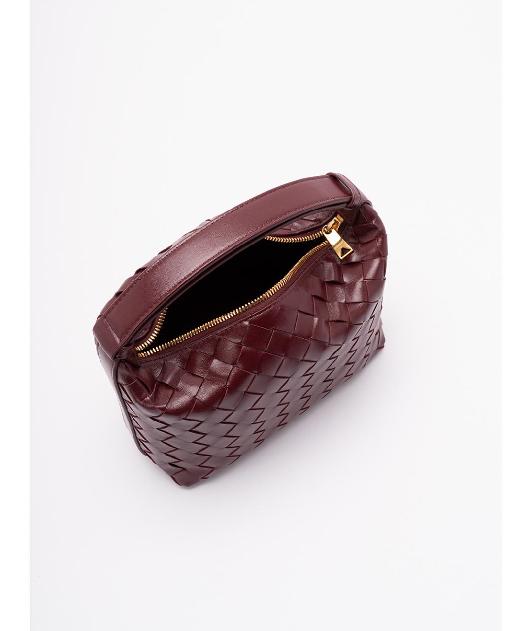 BOTTEGA VENETA Бордовая кожаная сумка с короткими ручками, фото 5