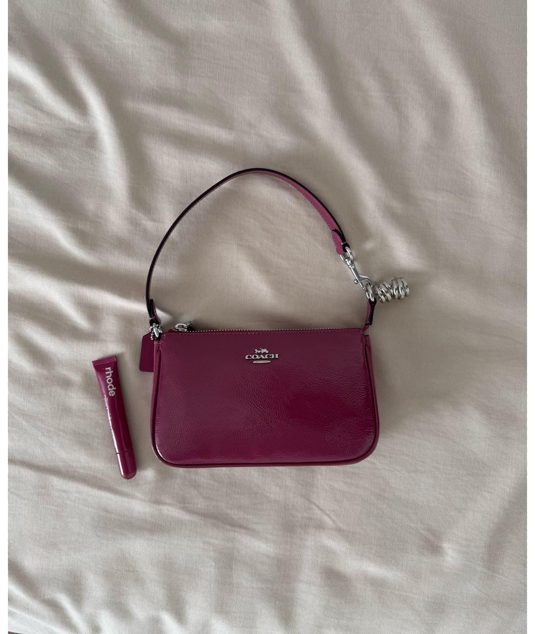 COACH Бордовая сумка с короткими ручками, фото 3