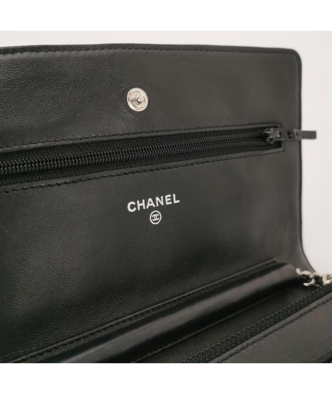 CHANEL Черная кожаная сумка через плечо, фото 7
