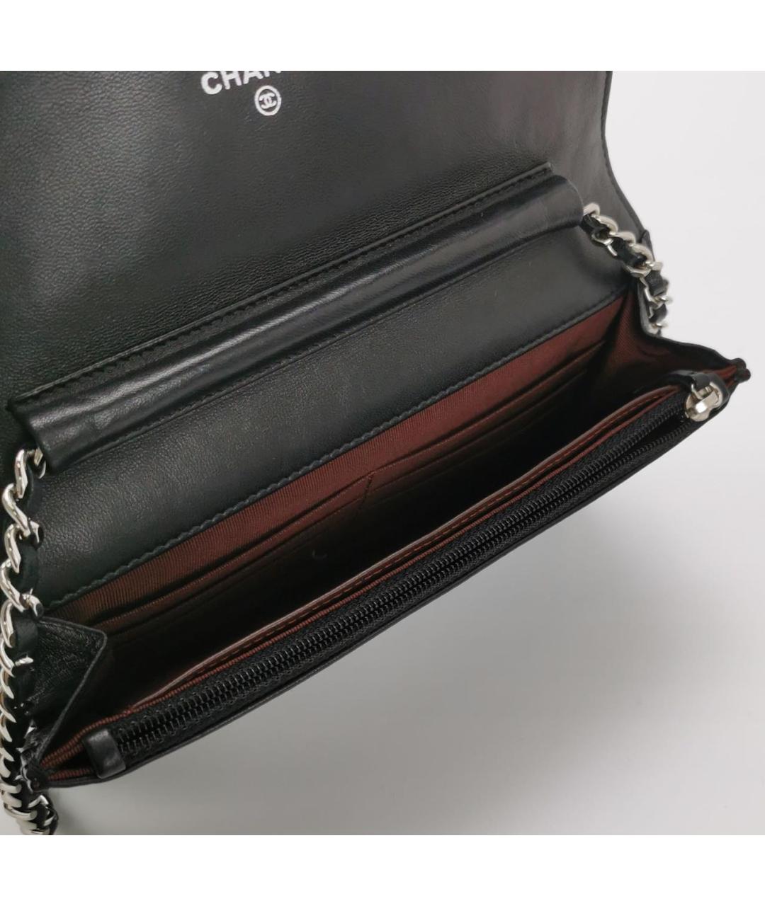 CHANEL Черная кожаная сумка через плечо, фото 6