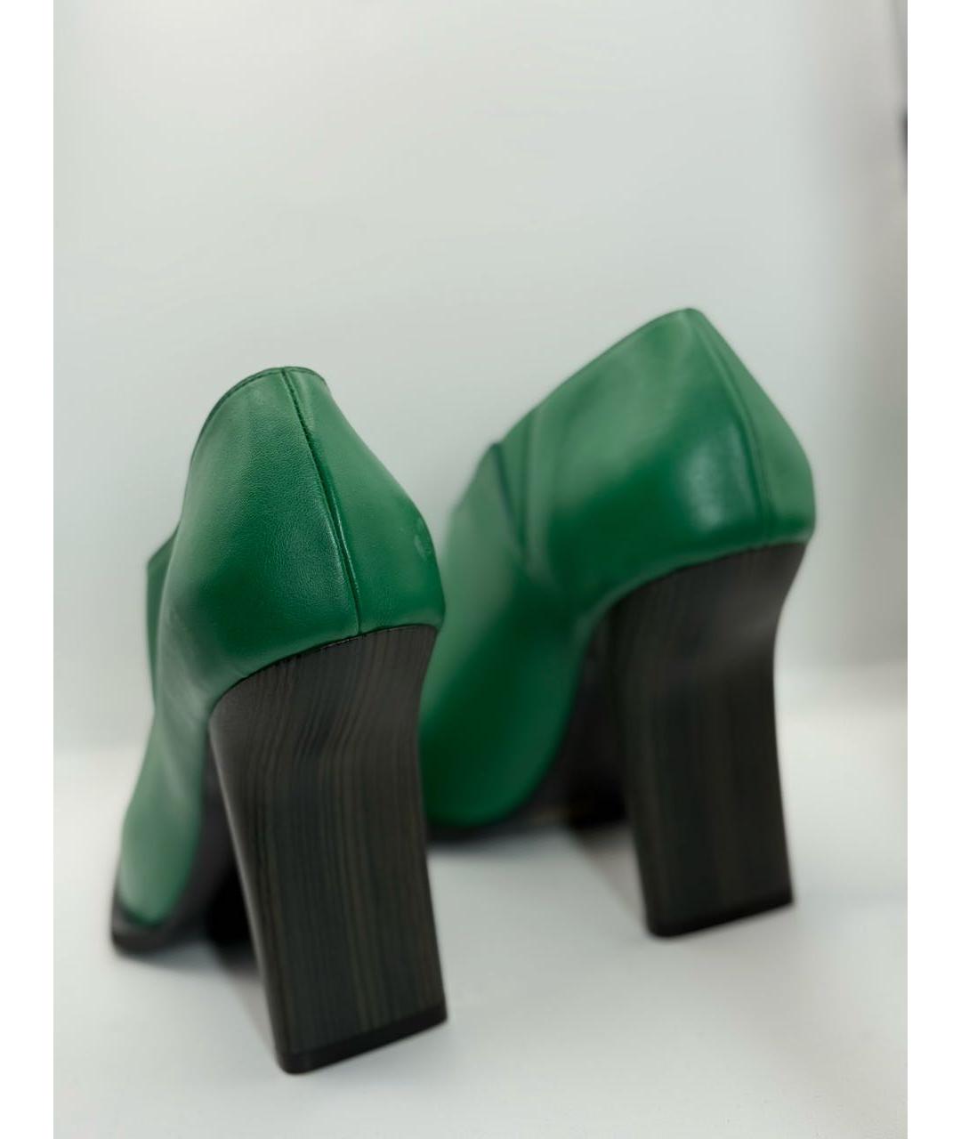 STELLA MCCARTNEY Зеленые кожаные ботильоны, фото 4