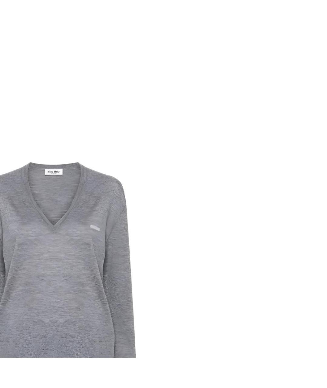 MIU MIU Серый кашемировый джемпер / свитер, фото 7
