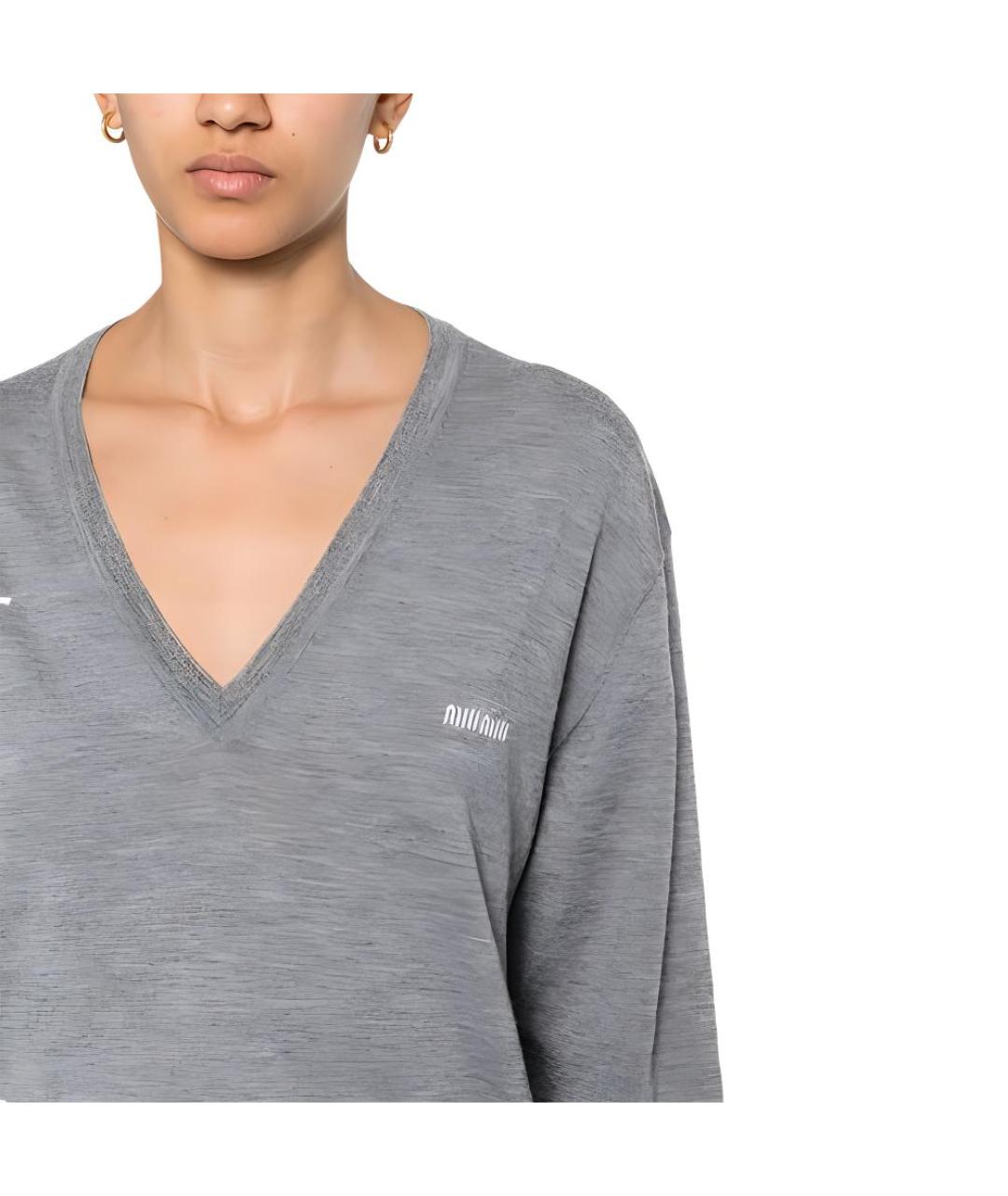 MIU MIU Серый кашемировый джемпер / свитер, фото 5