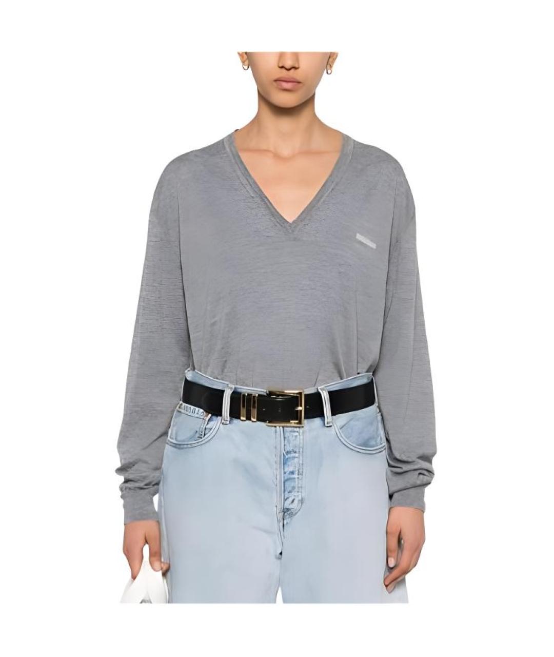 MIU MIU Серый кашемировый джемпер / свитер, фото 2