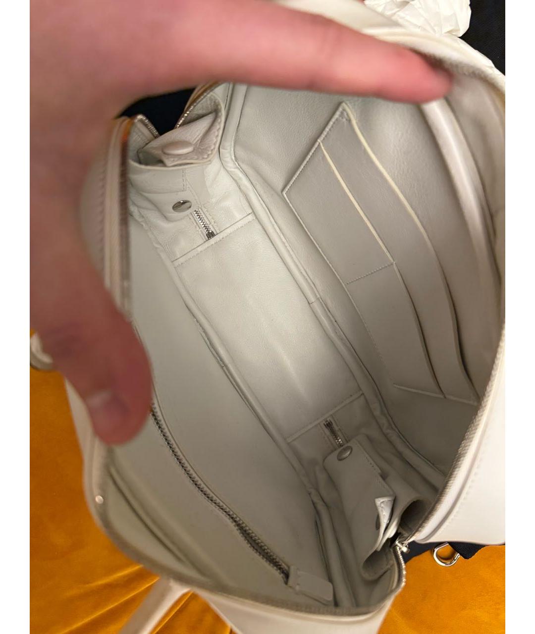 JIL SANDER Белая кожаная сумка тоут, фото 4