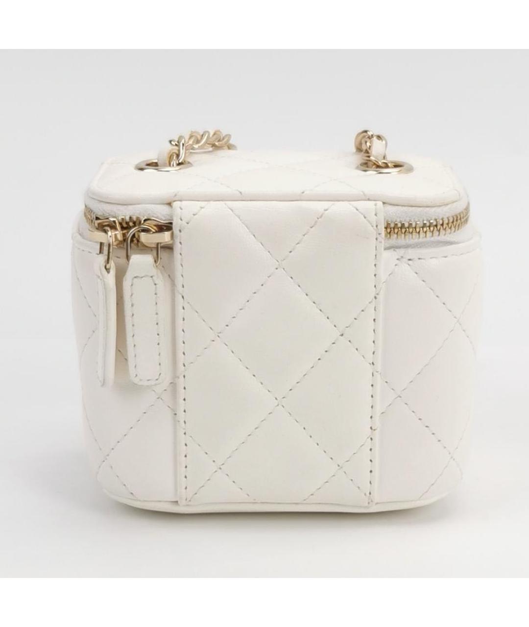 CHANEL Белая кожаная сумка через плечо, фото 3