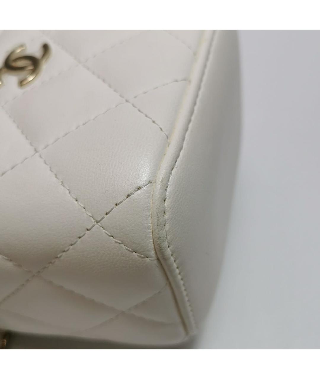CHANEL Белая кожаная сумка через плечо, фото 8