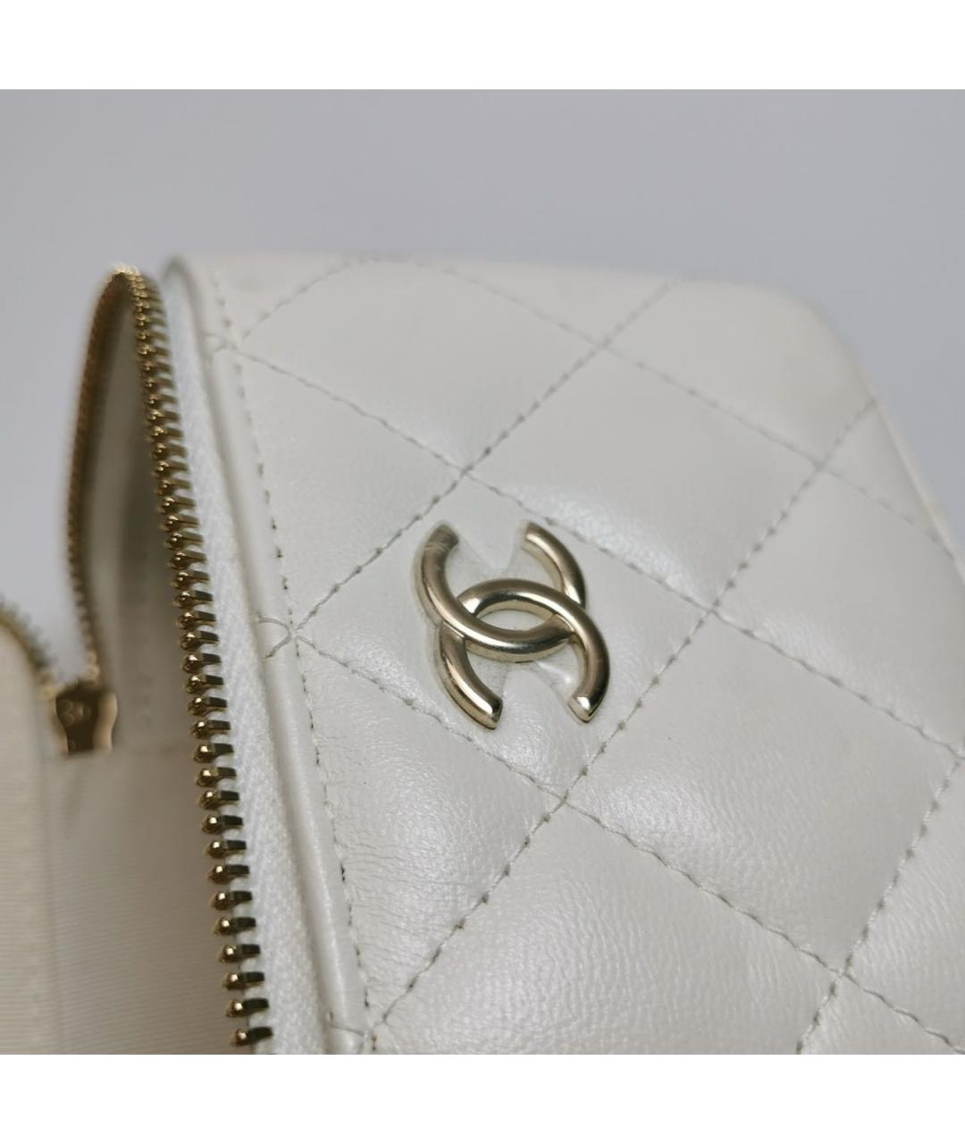 CHANEL Белая кожаная сумка через плечо, фото 7