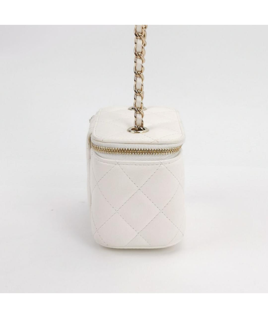 CHANEL Белая кожаная сумка через плечо, фото 2