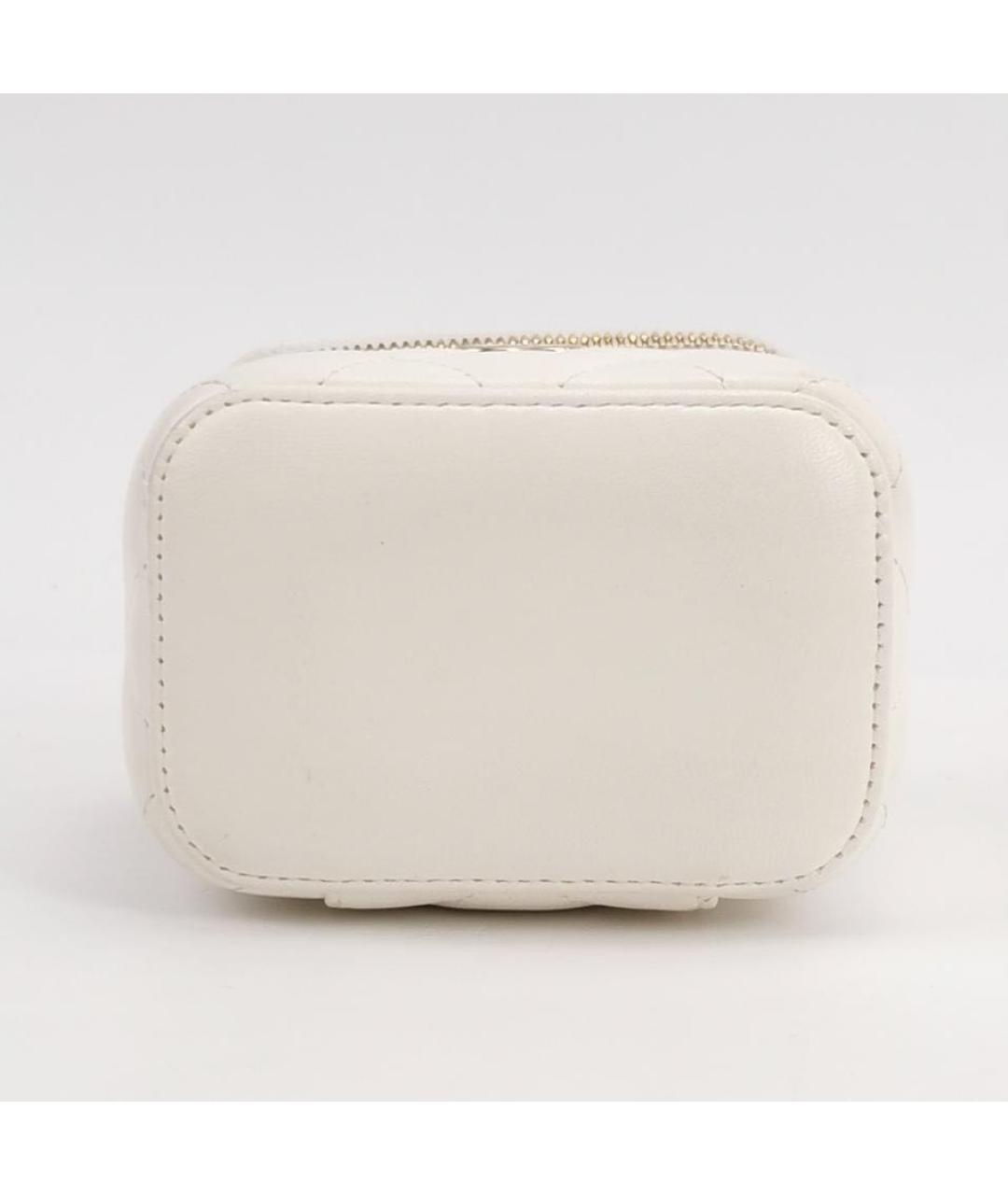 CHANEL Белая кожаная сумка через плечо, фото 4