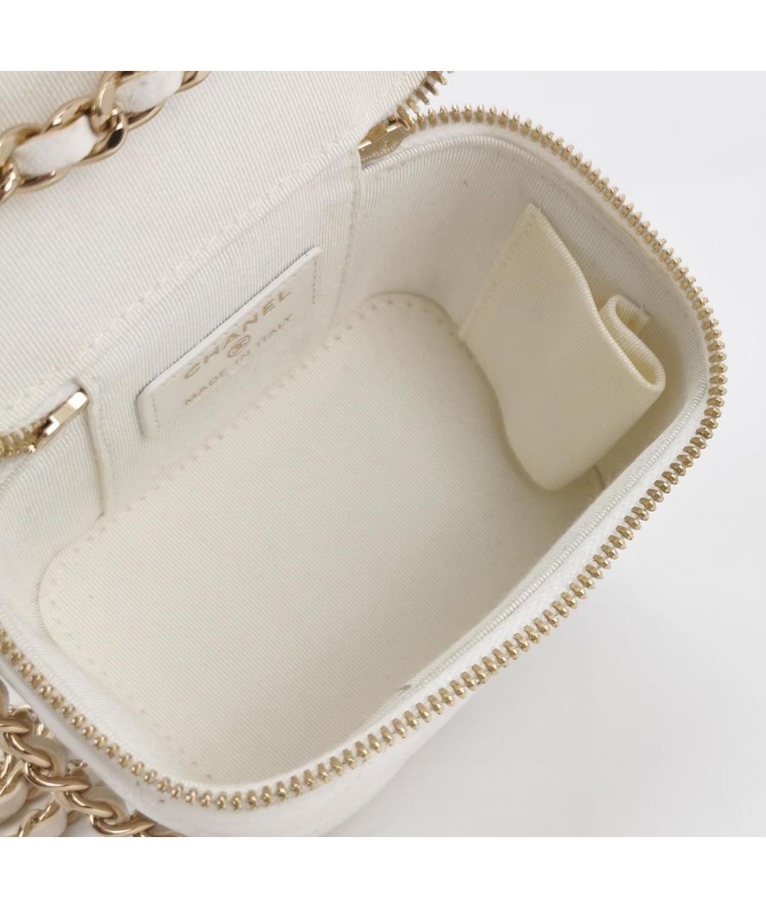 CHANEL Белая кожаная сумка через плечо, фото 5