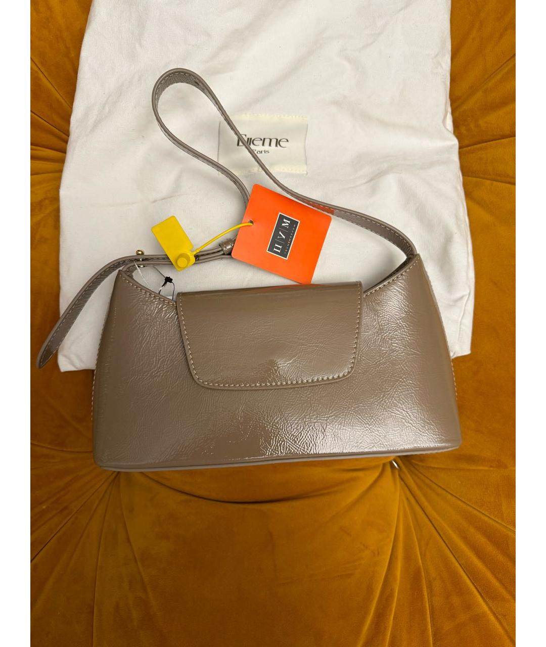 Elleme Бежевая сумка через плечо из лакированной кожи, фото 2