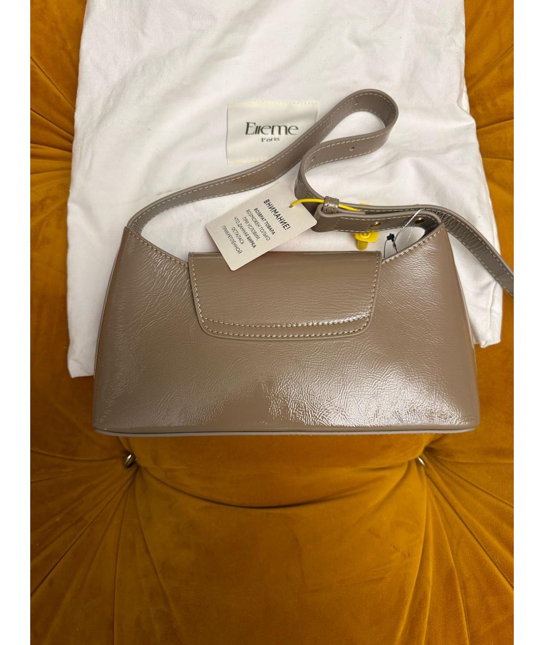 Elleme Бежевая сумка через плечо из лакированной кожи, фото 3