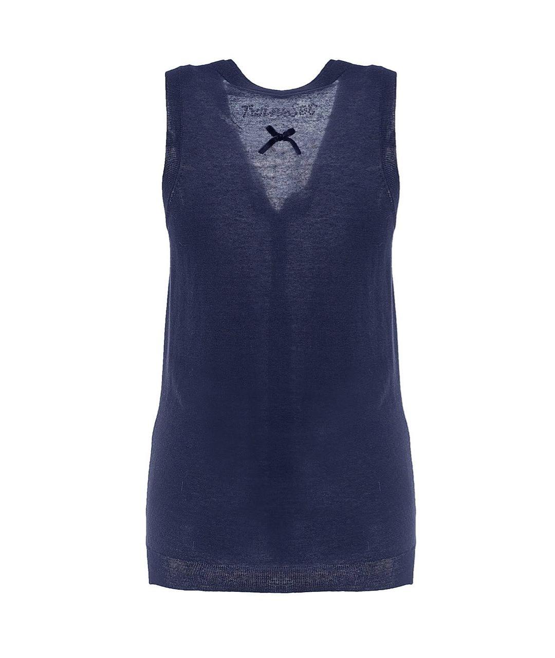 TWIN-SET Темно-синяя шелковая жилетка, фото 2