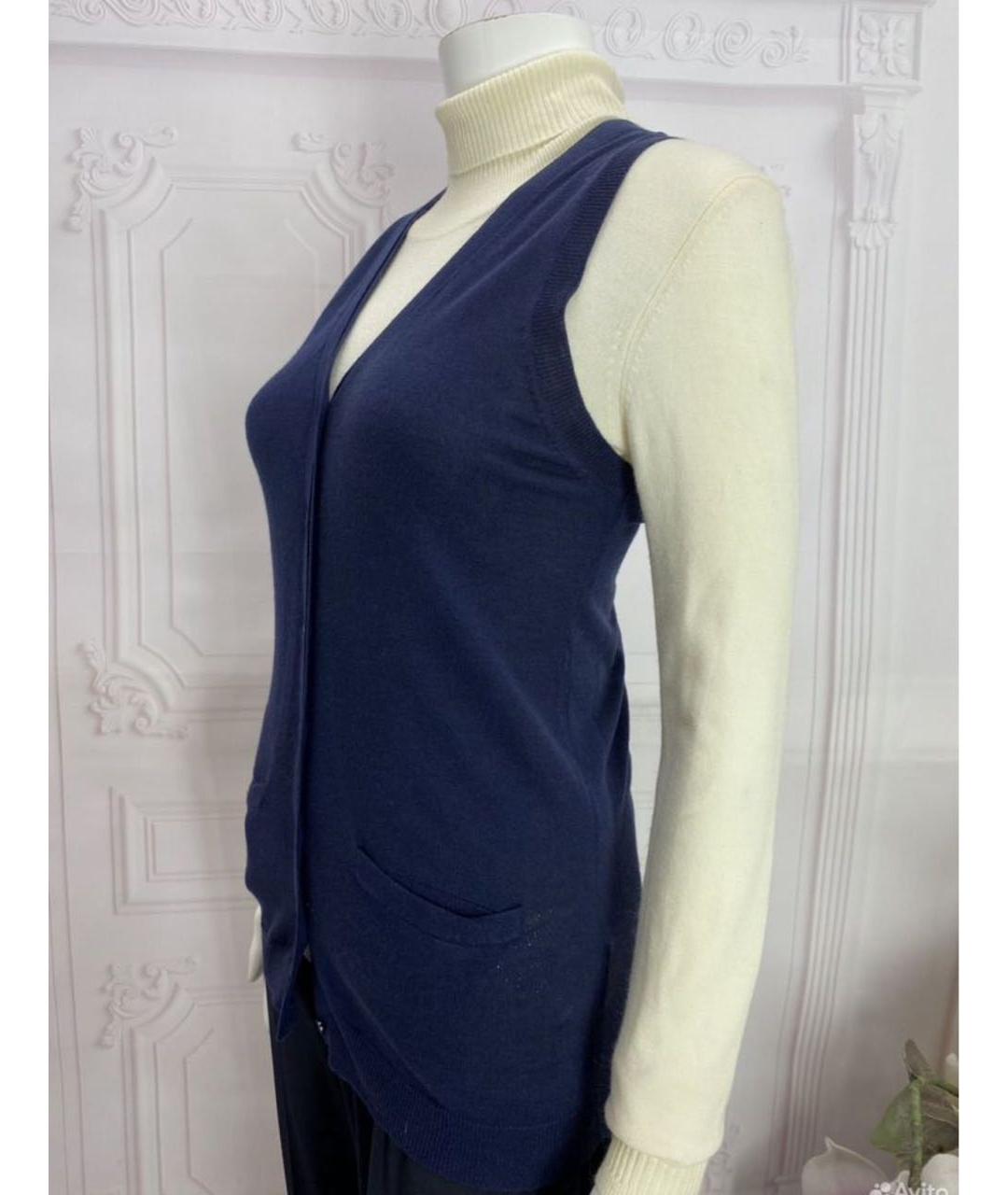 TWIN-SET Темно-синяя шелковая жилетка, фото 5