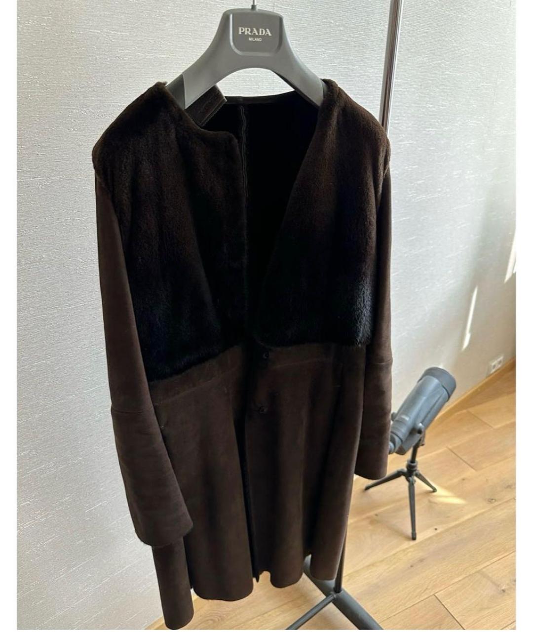 PRADA Коричневая замшевая дубленка, фото 2