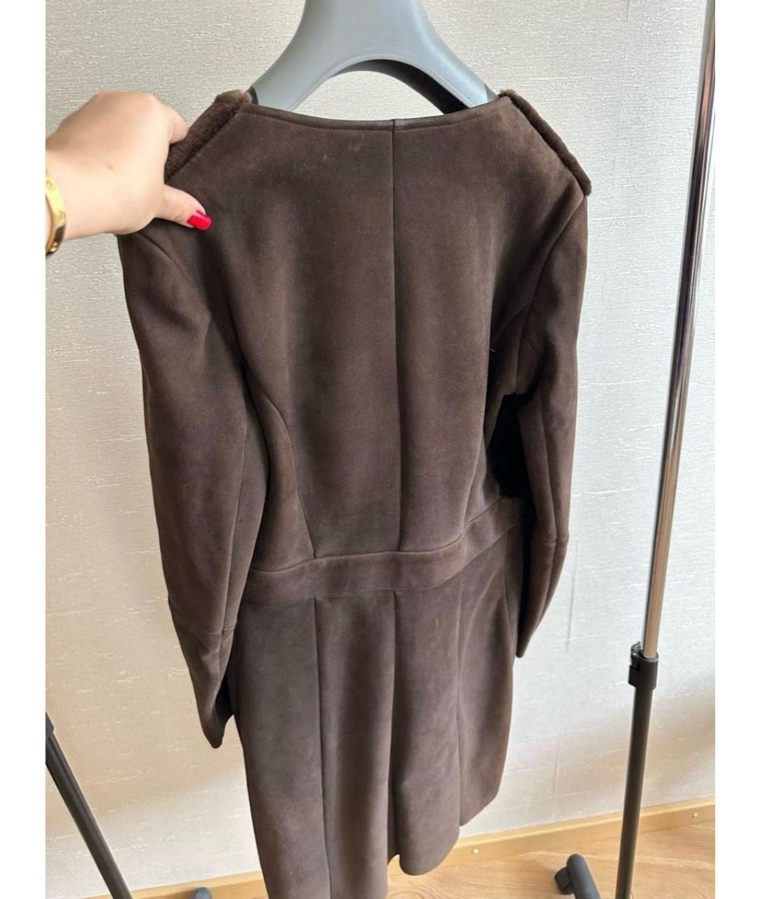 PRADA Коричневая замшевая дубленка, фото 4