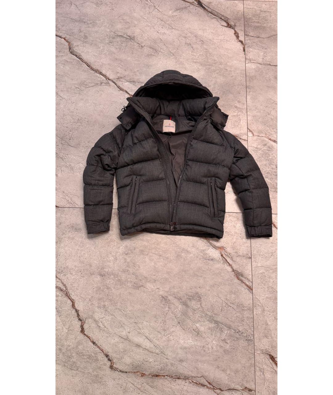 MONCLER Антрацитовый шерстяной пуховик, фото 9