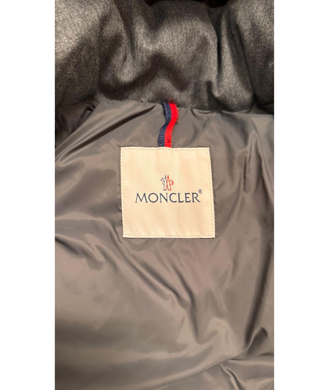 MONCLER Антрацитовый шерстяной пуховик, фото 3