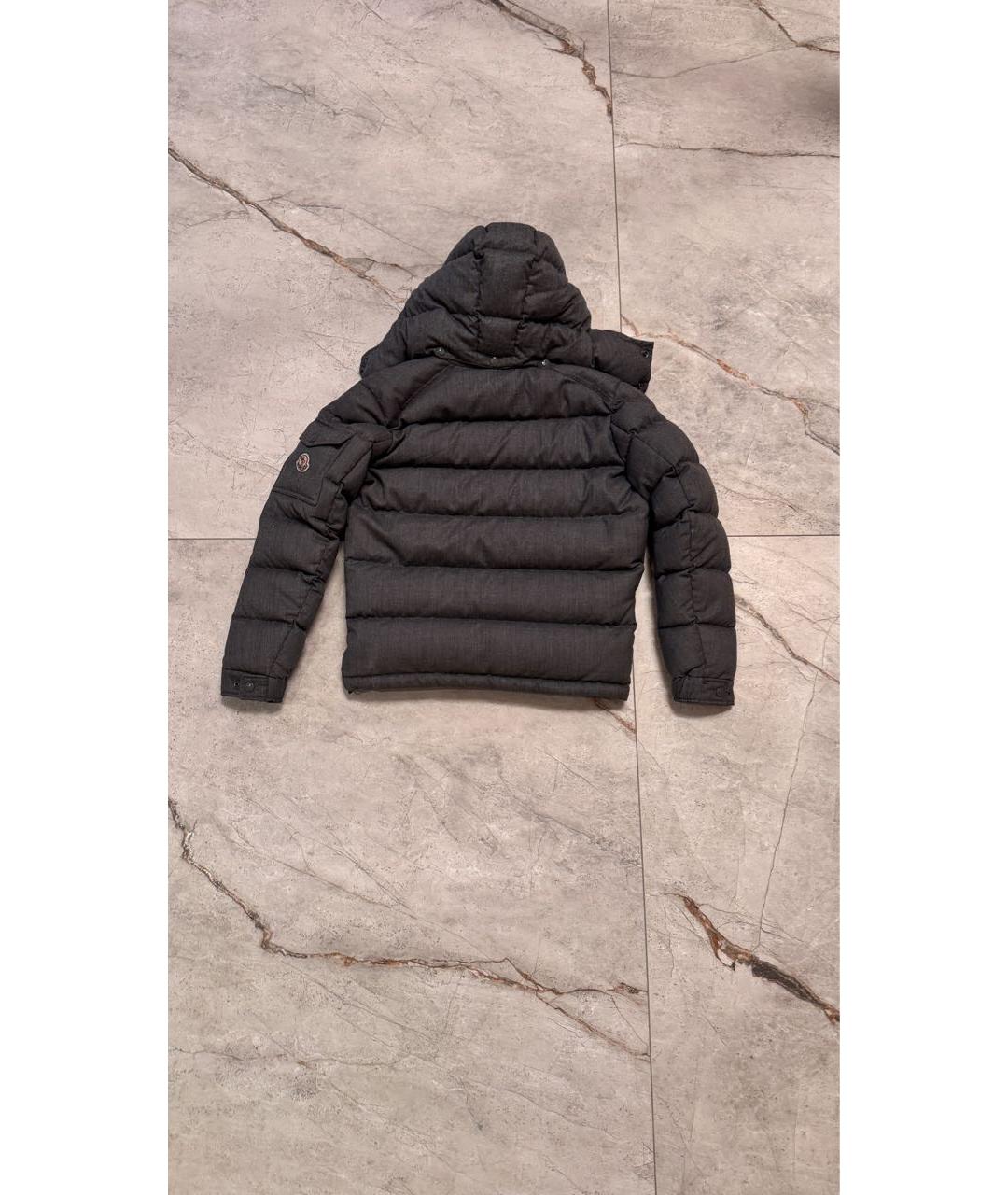 MONCLER Антрацитовый шерстяной пуховик, фото 2