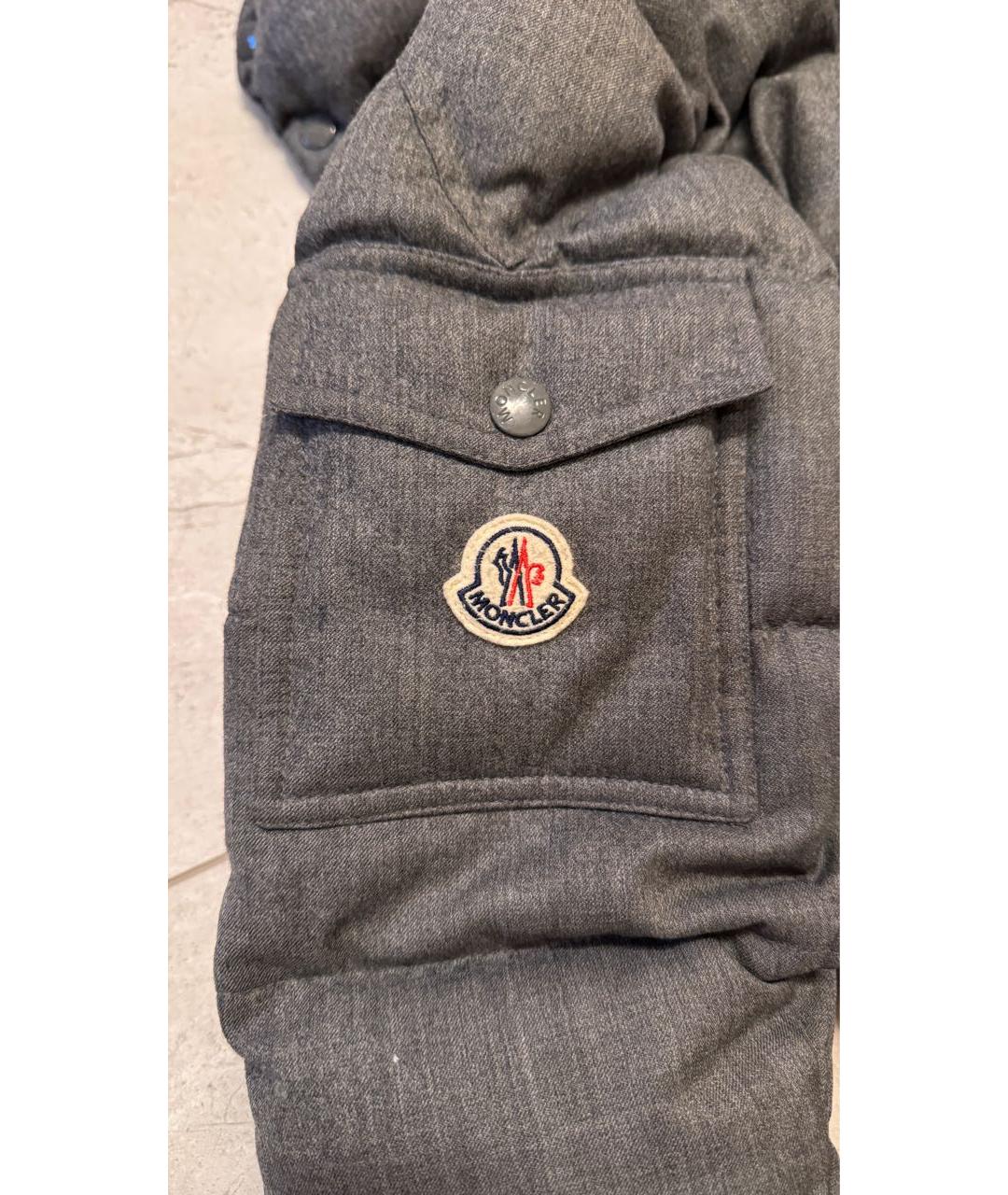 MONCLER Антрацитовый шерстяной пуховик, фото 4