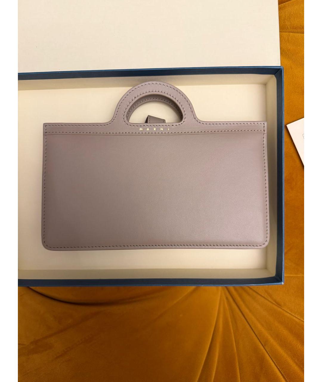 MARNI Бежевая кожаная сумка через плечо, фото 7